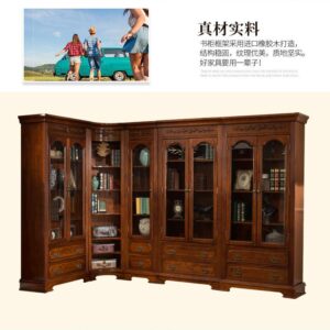 American solid wood bookshelf (customizable) (001)